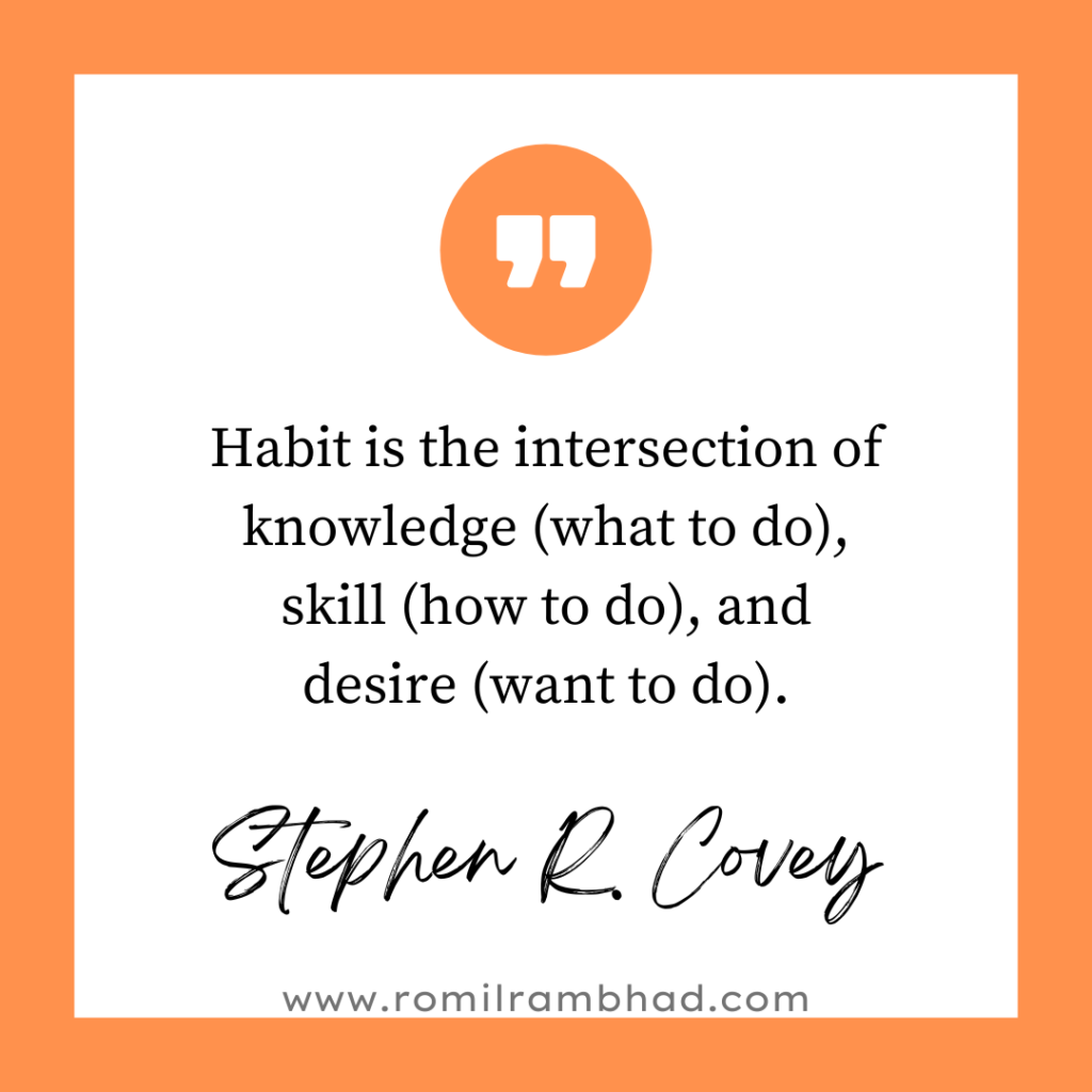 Quote on developing habit